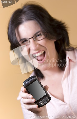 Image of young woman communication technology