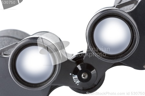 Image of isolated binoculars with money