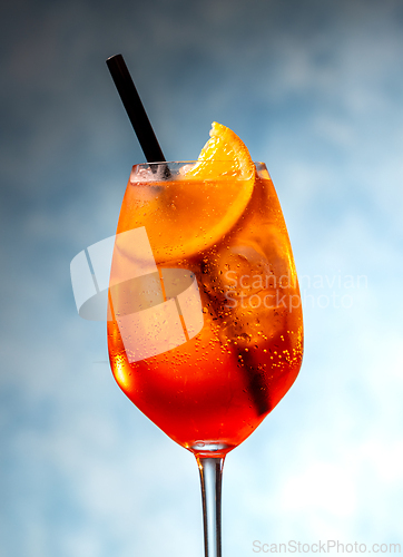 Image of Glass of aperol spritz cocktail