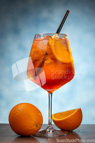 Image of Glass of aperol spritz cocktail