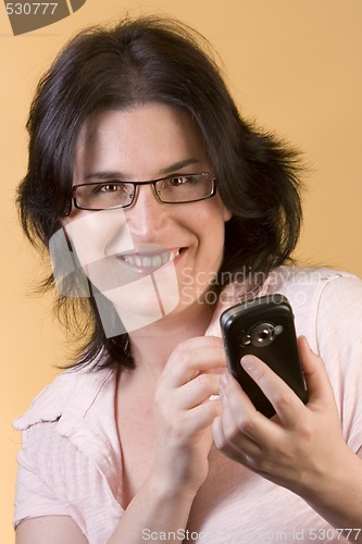 Image of young woman communication technology