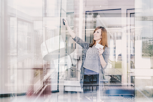Image of Businesswoman giving a talk.