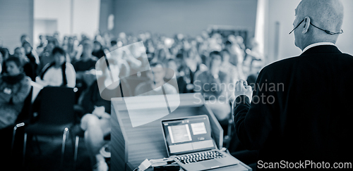 Image of Speaker at Business Conference and Presentation.