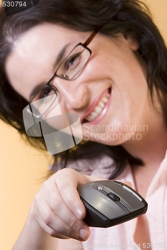 Image of young woman communication technology