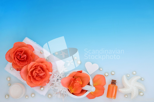 Image of Rose and Jasmine Flower Beauty Treatment Preparation 
