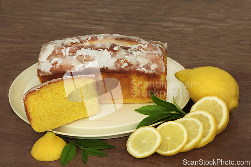 Image of Lemon Drizzle Cake with Fruit for Afternoon tea