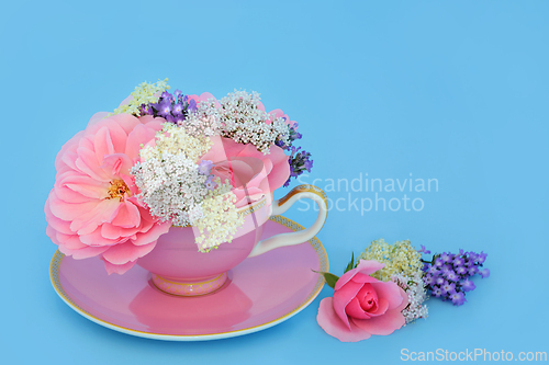 Image of Surreal Rose Valerian Lavender and Elder Flower Tea Cup Design
