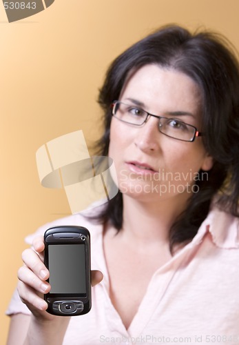 Image of young woman communication technology