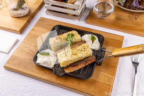 Image of Fried polenta with bacon