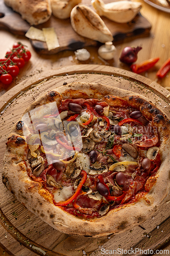 Image of Flame grilled Italian pizza