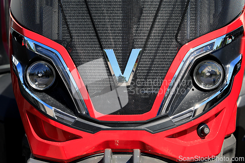 Image of Logo Valtra on the Grille of Valtra Tractor