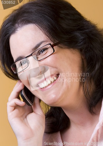 Image of young woman communication technology