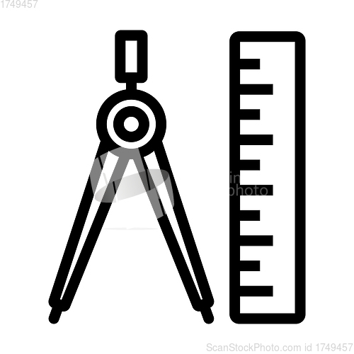 Image of Icon Of Compasses And Scale