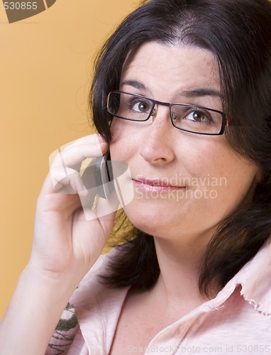 Image of young woman communication technology