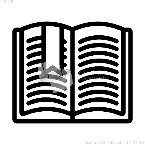 Image of Icon Of Open Book With Bookmark