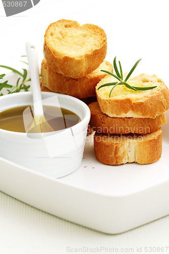 Image of baguette and olive oil