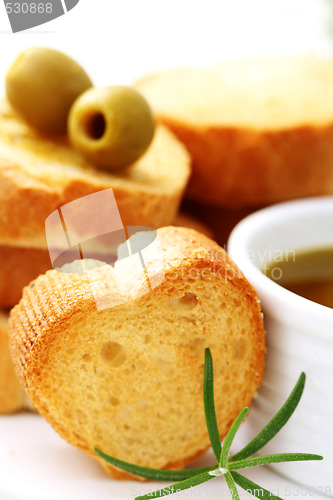 Image of baguette and olive oil
