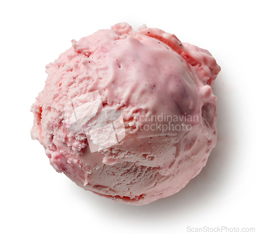 Image of scoop of pink ice cream