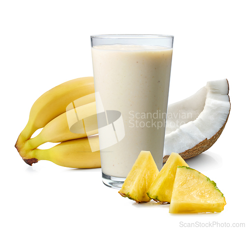 Image of banana, coconut and pineapple smoothie