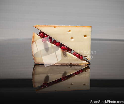 Image of Two pieces of delicious cheese