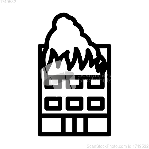 Image of Hotel Building In Fire Icon