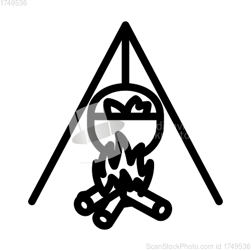 Image of Icon Of Fire And Fishing Pot