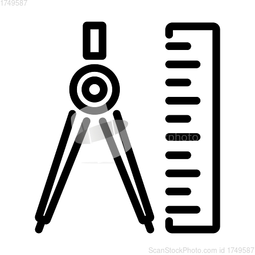 Image of Icon Of Compasses And Scale