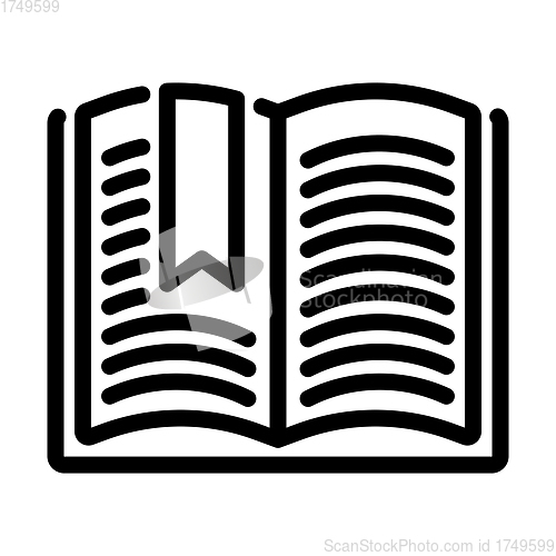 Image of Icon Of Open Book With Bookmark