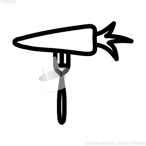 Image of Icon Of Diet Carrot On Fork