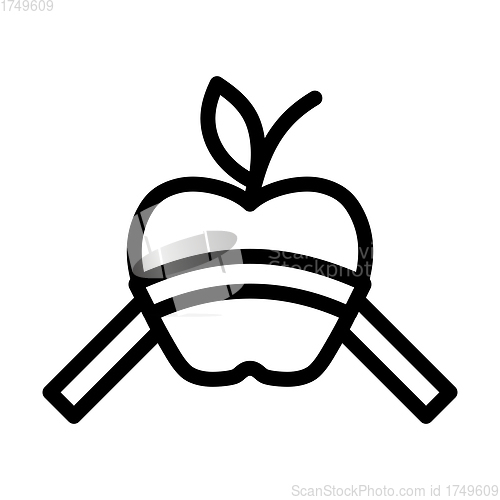 Image of Icon Of Apple With Measure Tape