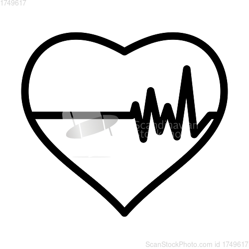 Image of Icon Of Heart With Cardio Diagram