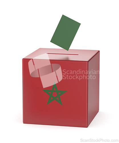 Image of Ballot box with the flag of Morocco