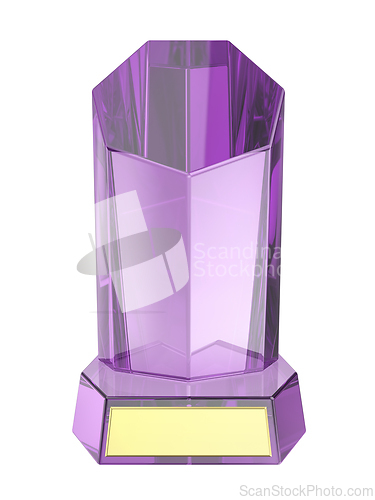 Image of Purple obelisk crystal trophy