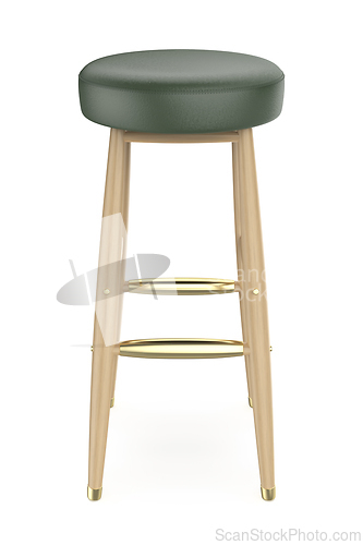 Image of Front view of a wooden bar stool