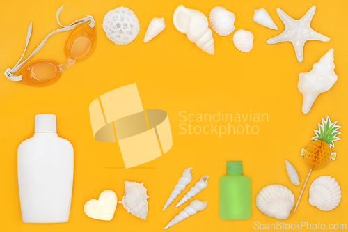 Image of Seaside Symbols and Beach Accessories in Summer