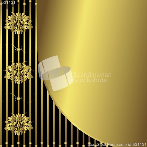 Image of Black and golden vintage background 