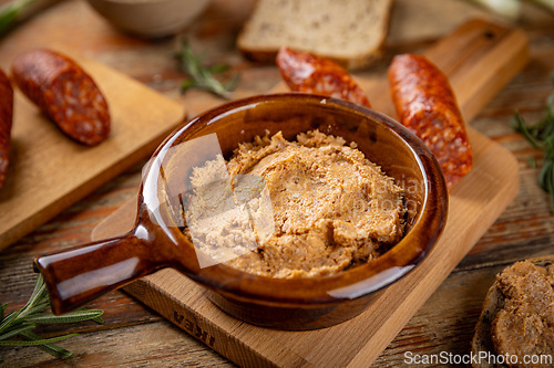 Image of Delicious homemade sausages spread
