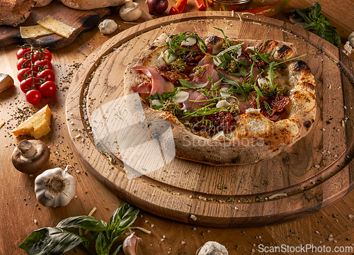 Image of Pizza Mortadella with sun dried tomatoes