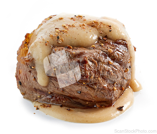 Image of freshly grilled juicy beef fillet steak 