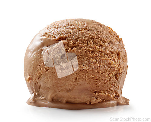 Image of homemade chocolate ice cream scoop