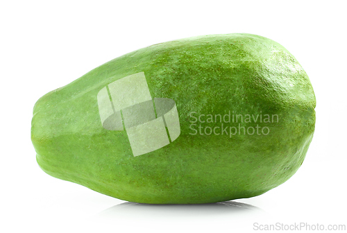 Image of whole fresh green papaya fruit 