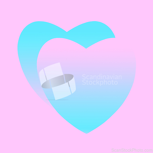 Image of Blue Pink Heart Shape Double Logo Symbol  