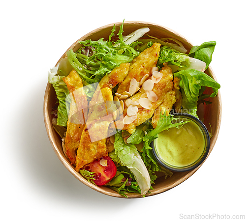 Image of fresh vegetable salad with chicken fillet