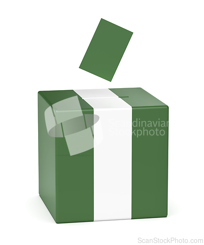 Image of Ballot box with the flag of Nigeria