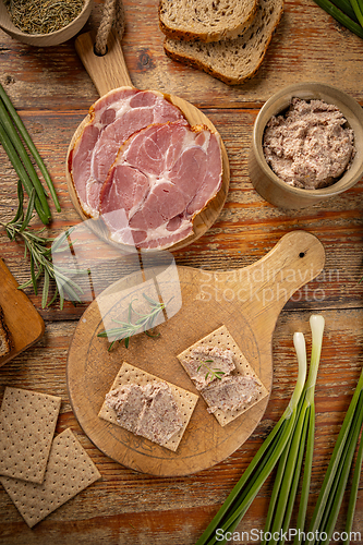 Image of Top view of meat spread