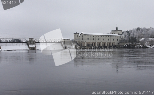 Image of Power plant in the Norwegian river, Glomma. 