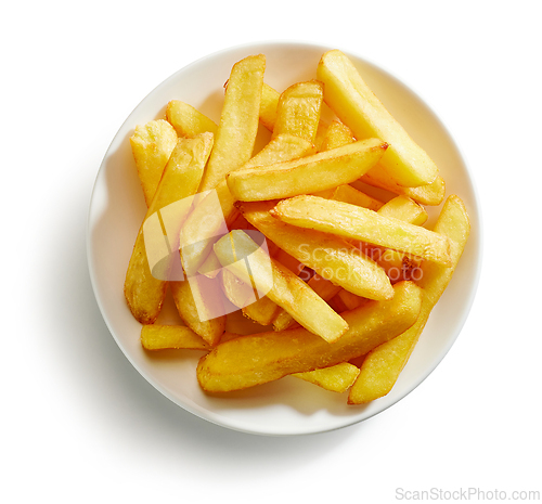 Image of fried potatoes on white background