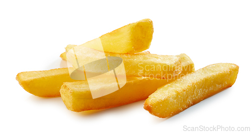 Image of fried potatoes on white background