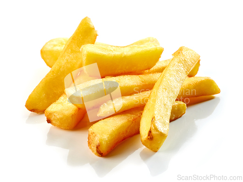 Image of fried potatoes on white background
