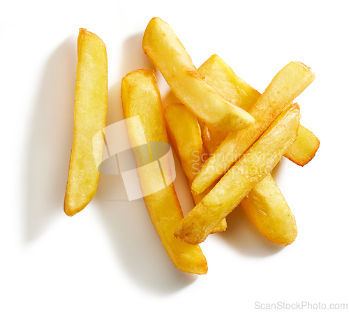 Image of fried potatoes on white background